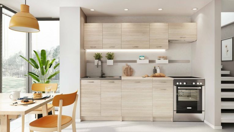 Cucina Marrone Rovere Modulabile un Cassetto, un Ripiano - Urzulei
