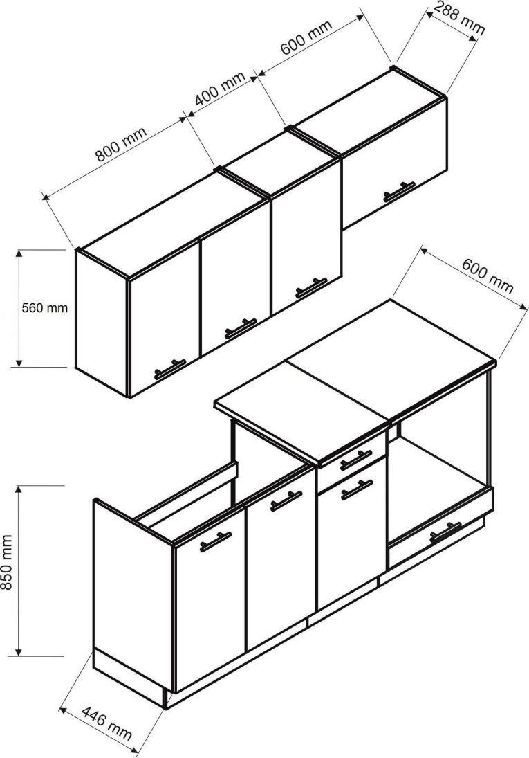 Cucina Marrone Rovere Nodi Modulabile Con cassetto, Elettrodomestici non inclusi - Teano