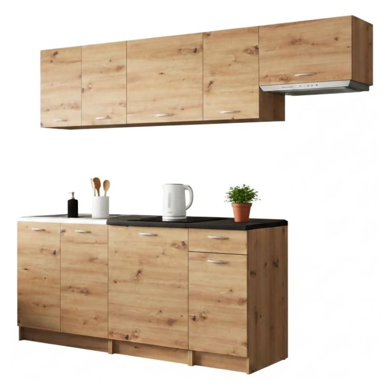 Cucina Marrone Rovere Nodi Modulabile Con cassetto, Elettrodomestici non inclusi - Urzulei