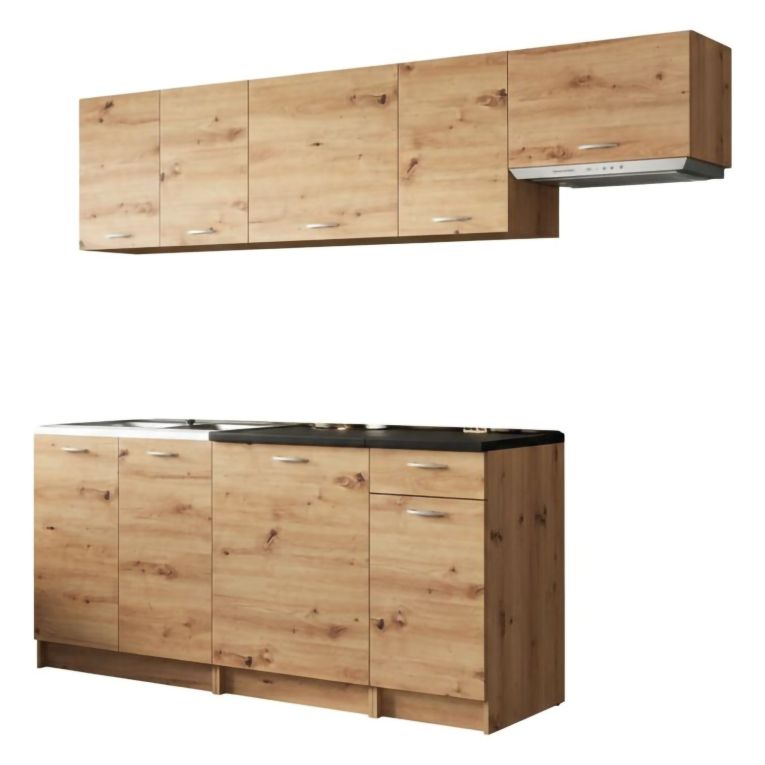 Cucina Marrone Rovere Nodi Modulabile Con cassetto, Elettrodomestici non inclusi - Urzulei