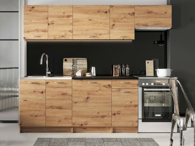 Cucina Marrone Rovere Nodi Modulabile Con cassetto, Elettrodomestici non inclusi - Urzulei