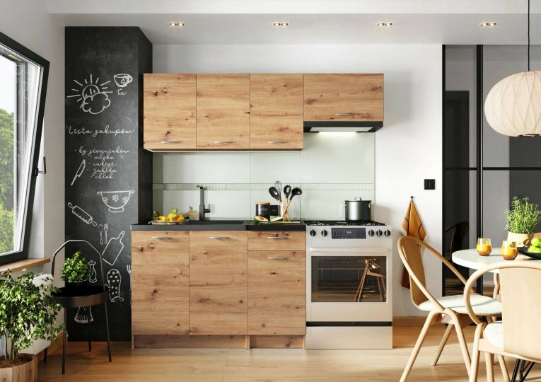 Cucina Marrone Rovere Nodi Modulabile un Cassetto, un Ripiano - Sora