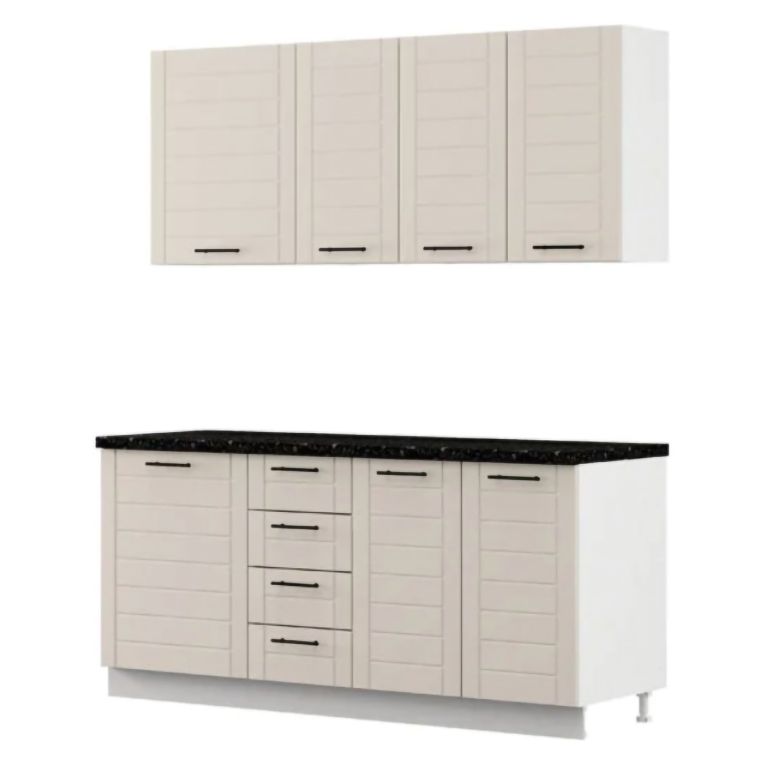 Cucina Marrone Sabbia Nero Con cassetti, Elettrodomestici non inclusi, Modulabile, Apertura Battente, Scorrevole - Monsch