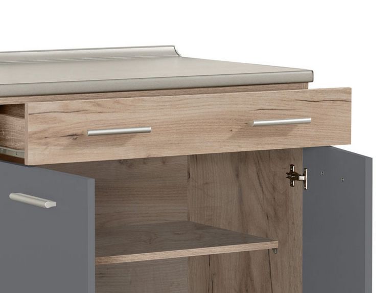Cucina Nero Antracite Marrone Con cassetto, Elettrodomestici non inclusi, Apertura Battente, Scorrevole - Garessio