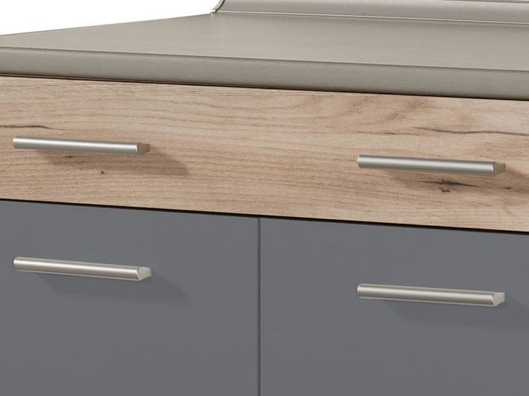 Cucina Nero Antracite Marrone Con cassetto, Elettrodomestici non inclusi, Apertura Battente, Scorrevole - Garessio