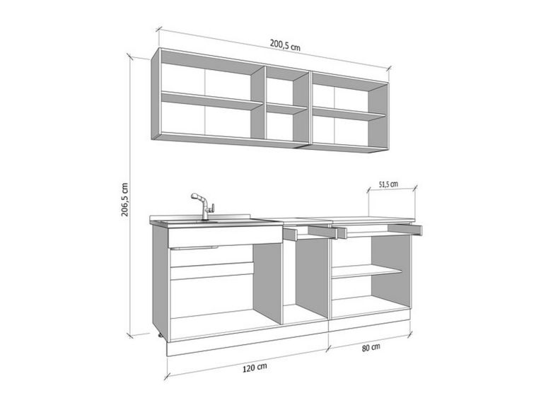 Cucina Nero Antracite Marrone Rovere Con cassetti, Elettrodomestici non inclusi, 10 Ante - Bornago