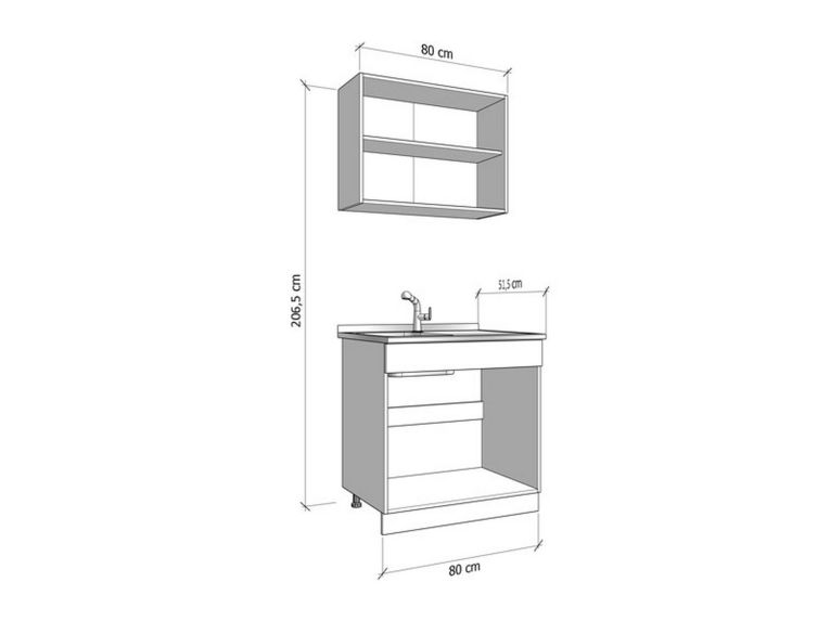 Cucina Nero Antracite Marrone Rovere Con cassetti, Elettrodomestici non inclusi, 3 Vani - Taurano