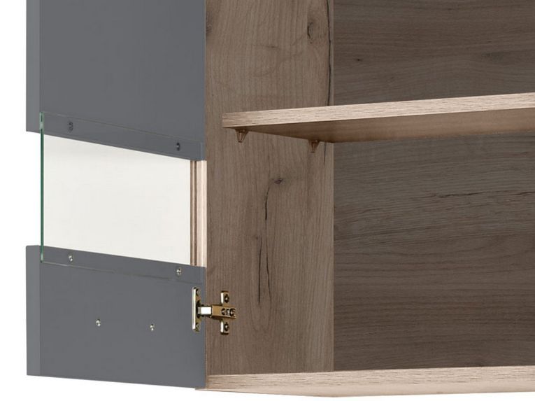 Cucina Nero Antracite Marrone Rovere Con cassetti, Elettrodomestici non inclusi, 3 Vani - Taurano