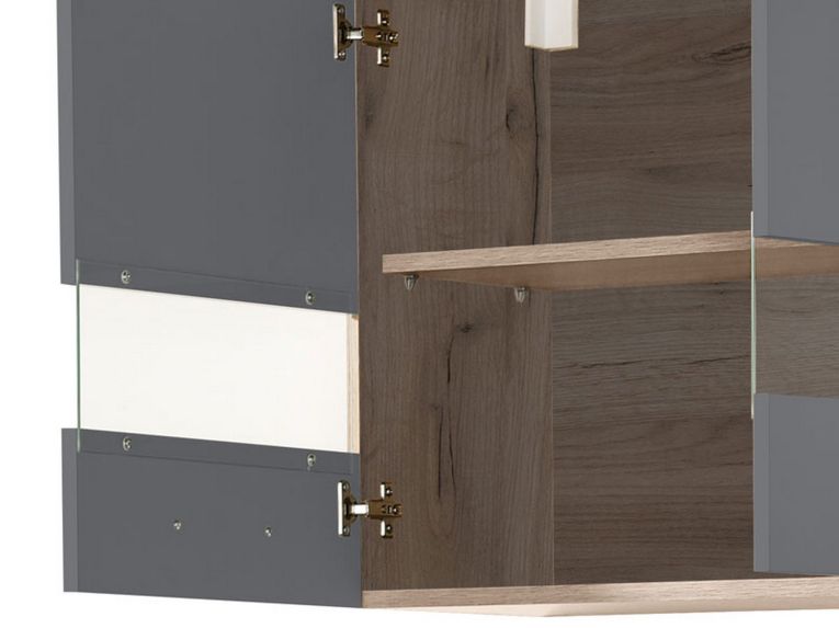 Cucina Nero Antracite Marrone Rovere Con cassetto, Elettrodomestici non inclusi, 8 Ante - Solarolo