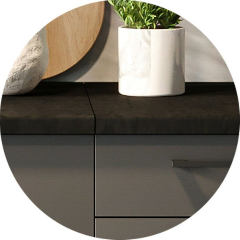 Cucina Nero Antracite Modulabile un Cassetto, un Ripiano - Rostas