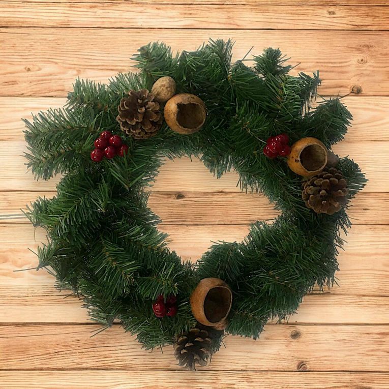 Decorazione da Natale Brunni, Addobbo natalizio, Ornamento da natale, Decorazione festiva, Made in Italy, 35x35 h3 cm, Verde