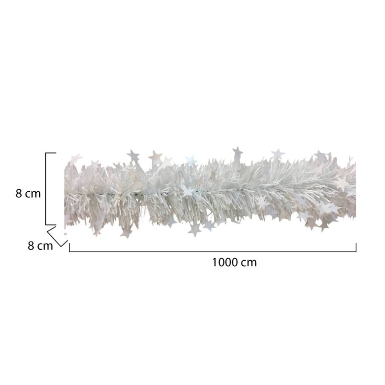 Decorazione da Natale Caloy, 1000x8 h8 cm, Bianco