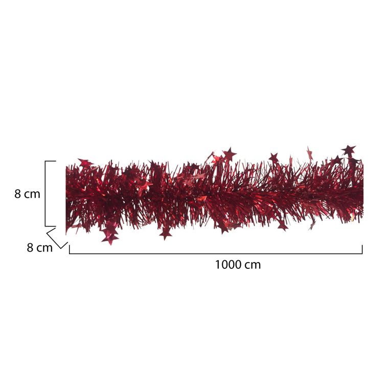 Decorazione da Natale Caloy, 1000x8 h8 cm, Rosso