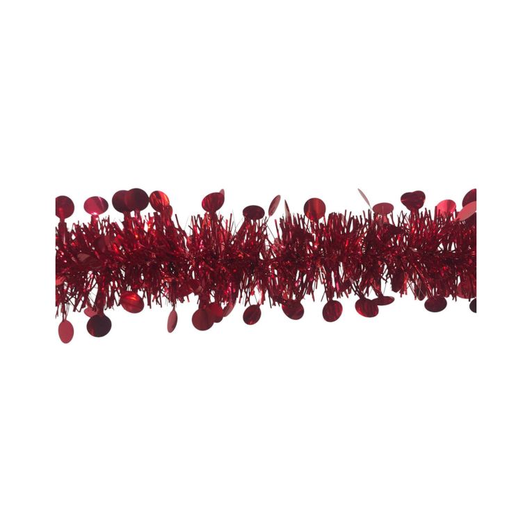 Decorazione da Natale Ferpècle, Addobbo natalizio, Ornamento da natale, Decorazione festiva, Made in Italy, 1000x8 h8 cm, Rosso