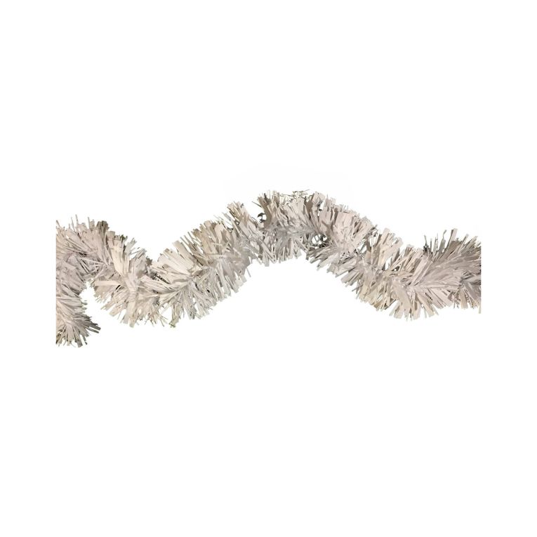 Decorazione da Natale Oberaar, Addobbo natalizio, Ornamento da natale, Decorazione festiva, Made in Italy, 1000x8 h8 cm, Bianco
