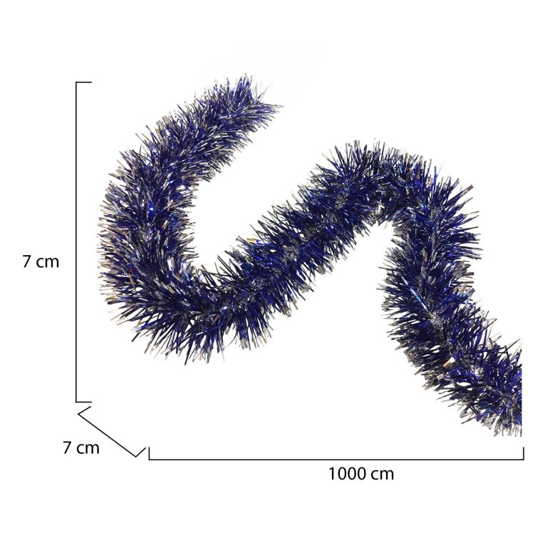 Decorazione da Natale Rolly, 1000x7 h7 cm, Blu e Argento