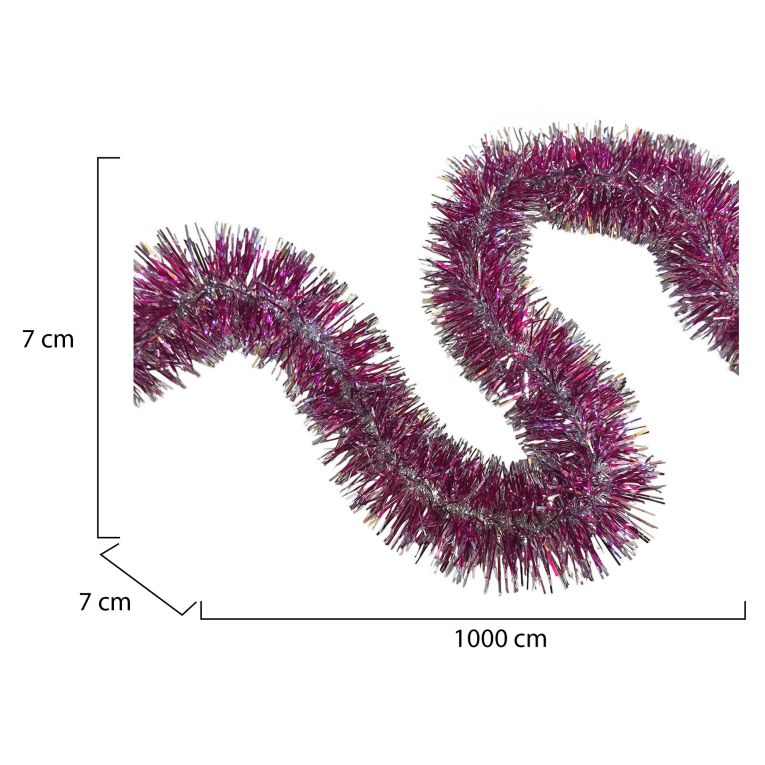 Decorazione da Natale Rolly, 1000x7 h7 cm, Fuxia e Argento