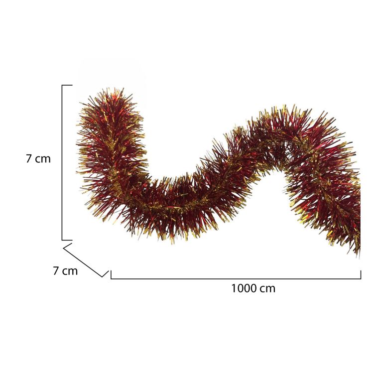 Decorazione da Natale Rolly, 1000x7 h7 cm, Rosso e Oro