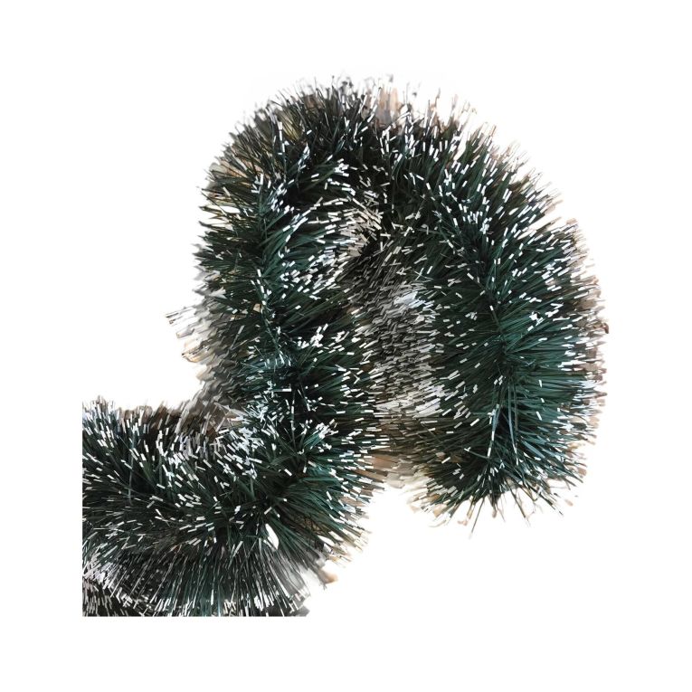 Decorazione da Natale Sulden, Addobbo natalizio, Ornamento da natale, Decorazione festiva, Made in Italy, 1000x10 h10 cm, Verde e Bianco