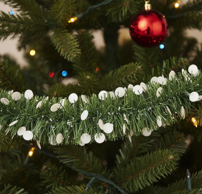 Decorazione da Natale Verde Bianco Colore Struttura Bianco, - Sotto