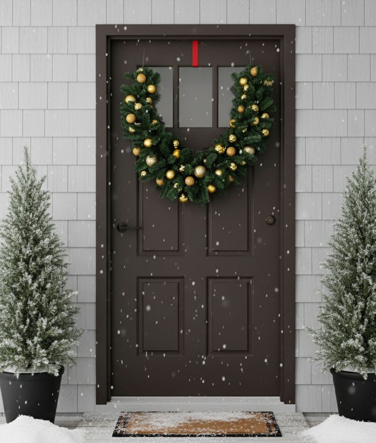 Decorazione da Natale Verde oro Colore Struttura oro, Made in Italy - Angitola