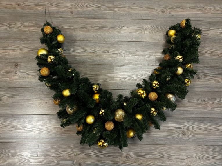 Decorazione da Natale Verde oro Colore Struttura oro, Made in Italy - Angitola