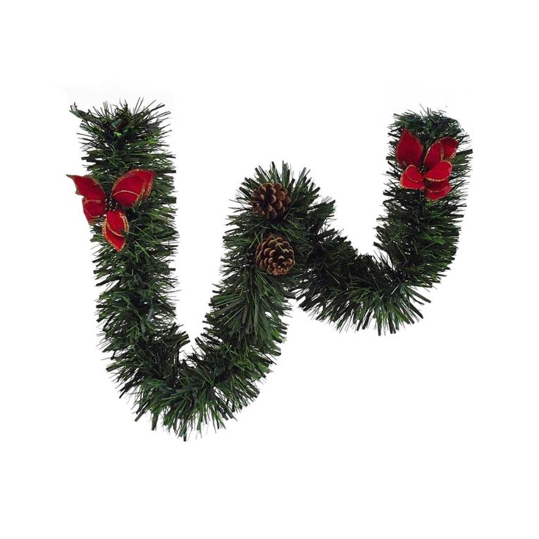 Decorazione da Natale Villorba, 500x15 h15 cm, Verde e Rosso