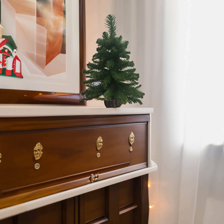 Decorazione da Natale Vizzini, 16x16 h60 cm, Verde e Marrone