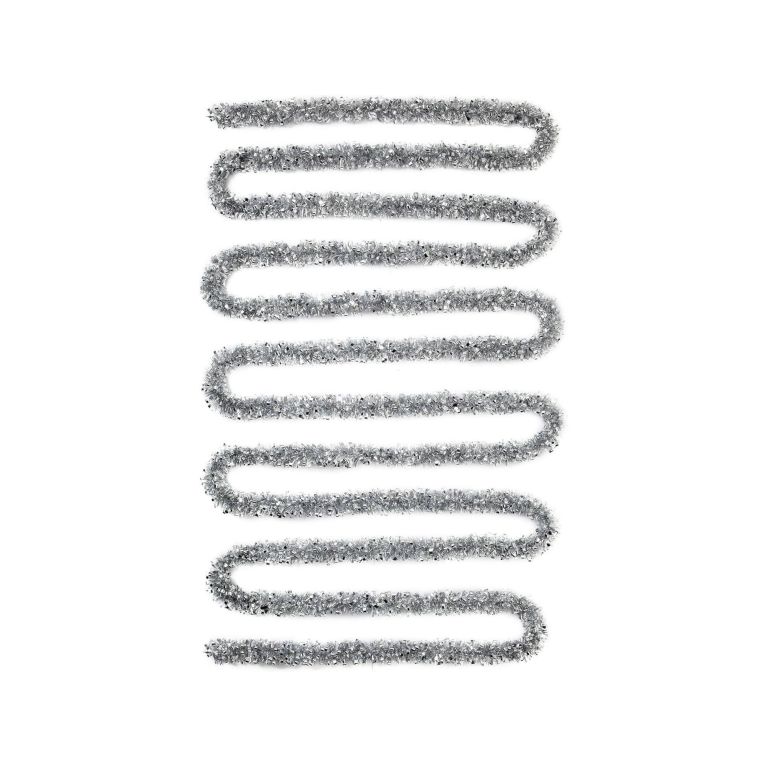 Decorazione da Natale Zinal, Addobbo natalizio, Ornamento da natale, Decorazione festiva, Made in Italy, 1000x8 h8 cm, Argento
