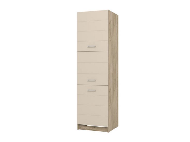 Dispensa da Cucina Beige Marrone Rovere Nodi 5 Ripiani 3 Ante 60x57.5x214.5h cm, 6 Vani - Volvera