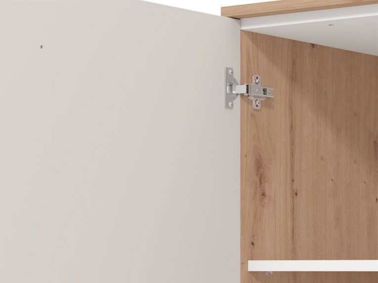 Dispensa da Cucina Beige Marrone Rovere Nodi 5 Ripiani 3 Ante 60x58.5x216h cm, 6 Vani - Saracena