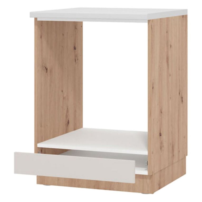 Dispensa da Cucina Beige Marrone Rovere Nodi un Cassetto 2 Ripiani 60x56.5x82h cm, un Vano - Saracena