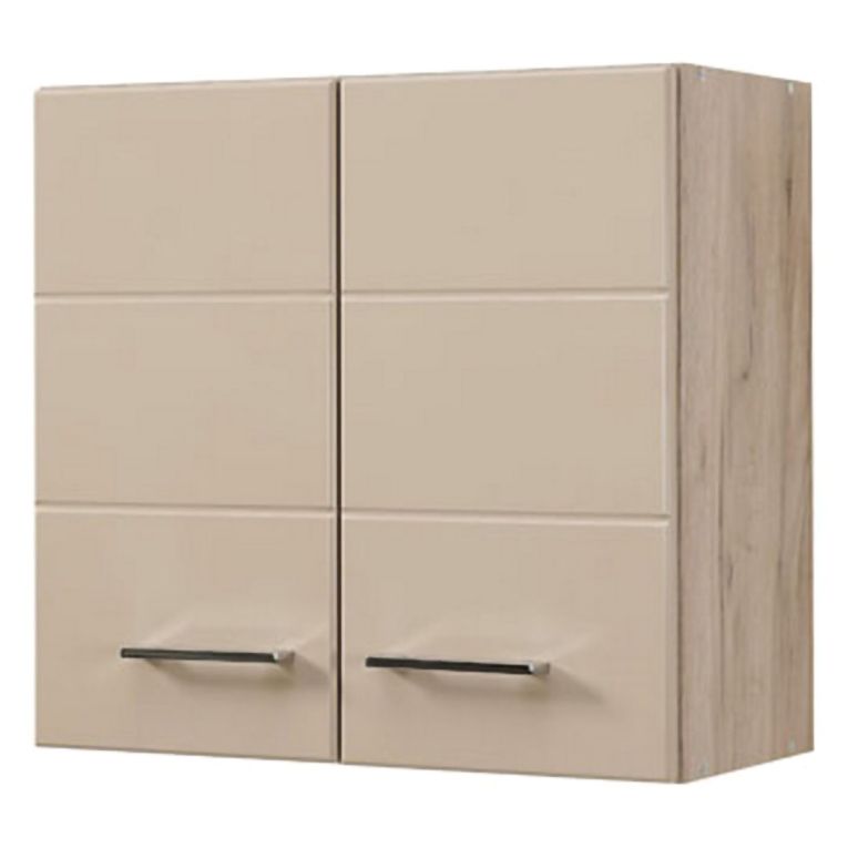 Dispensa da Cucina Beige Marrone Rovere Nodi un Ripiano 2 Ante 60x30x57h cm, 2 Vani - Volvera