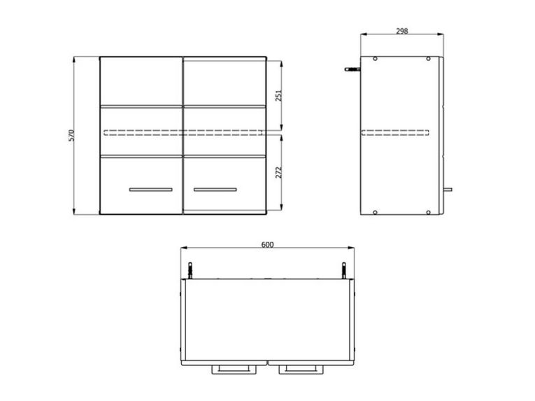 Dispensa da Cucina Beige Marrone Rovere Nodi un Ripiano 2 Ante 60x30x57h cm, 2 Vani - Volvera