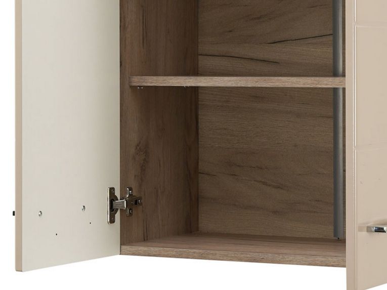 Dispensa da Cucina Beige Marrone Rovere Nodi un Ripiano 2 Ante 60x30x57h cm, 2 Vani - Volvera