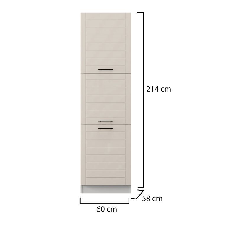 Dispensa da Cucina Bianco Crema Bianco 6 Ripiani Apertura Battente 60x58x214h cm, 3 Ante - Hallst