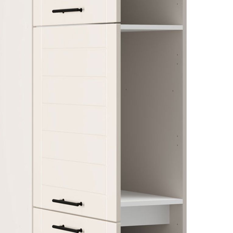 Dispensa da Cucina Bianco Crema Bianco 6 Ripiani Apertura Battente 60x58x214h cm, 3 Ante - Hallst