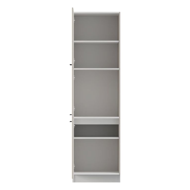 Dispensa da Cucina Bianco Crema Bianco 6 Ripiani Apertura Battente 60x58x214h cm, 3 Ante - Hallst
