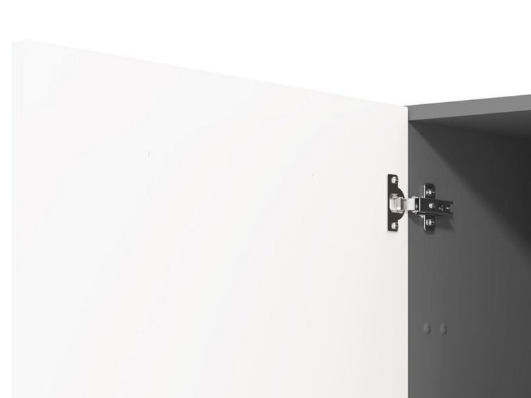 Dispensa da Cucina Bianco Grigio 5 Ripiani 3 Ante 60x58x215h cm, Apertura Battente - Moiolaa