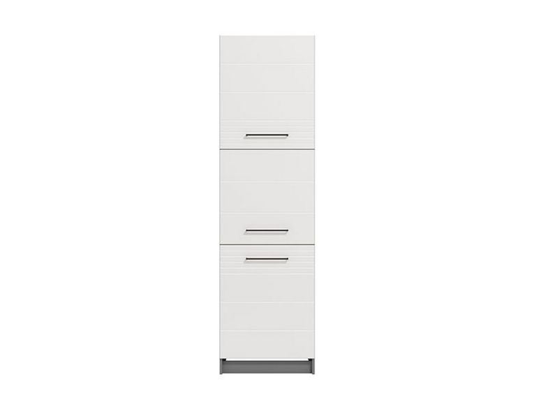 Dispensa da Cucina Bianco Grigio 5 Ripiani 3 Ante 60x58x215h cm, Apertura Battente - Moiolaa