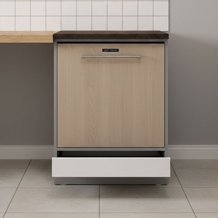 Dispensa da Cucina Bianco Grigio un Cassetto 2 Ripiani 55x60x82h cm, Apertura Scorrevole - Moiolaaa