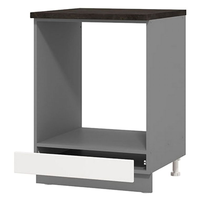 Dispensa da Cucina Bianco Grigio un Cassetto 2 Ripiani 55x60x82h cm, Apertura Scorrevole - Moiolaaa