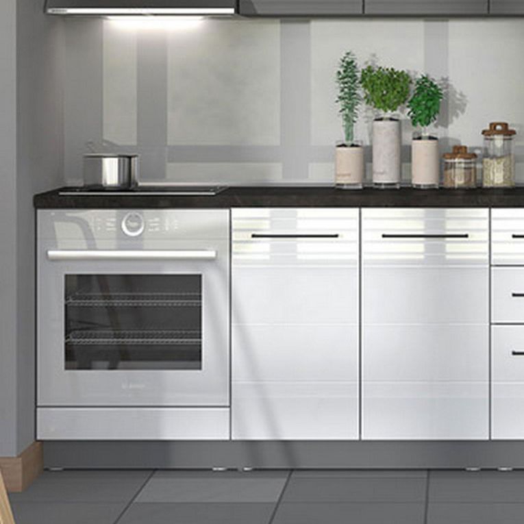 Dispensa da Cucina Bianco Grigio un Cassetto 2 Ripiani 55x60x82h cm, Apertura Scorrevole - Moiolaaa