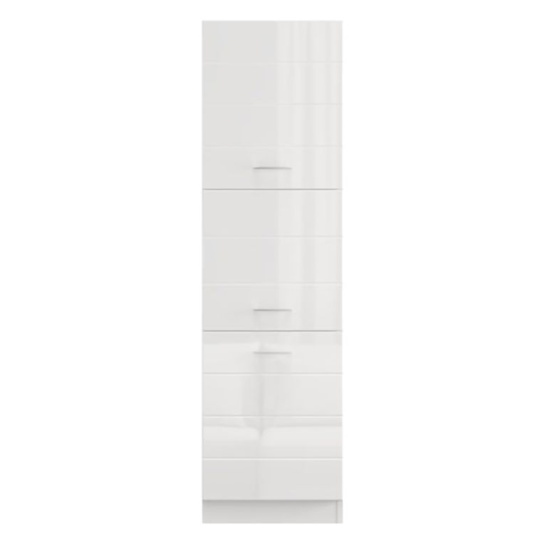 Dispensa da Cucina Bianco Lucido Bianco Opaco 6 Ripiani Apertura Battente 60x58x214h cm, 2 Ante - Cochem