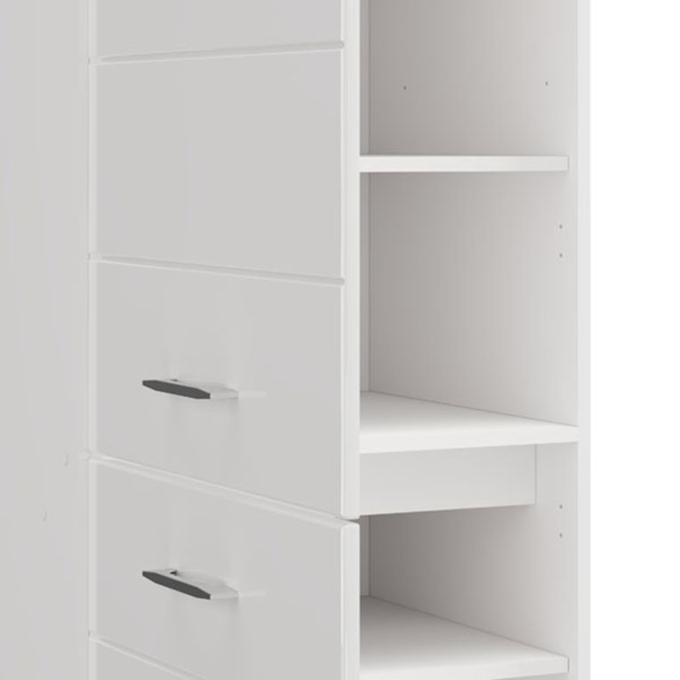 Dispensa da Cucina Bianco Lucido Bianco Opaco 6 Ripiani Apertura Battente 60x58x214h cm, 2 Ante - Cochem