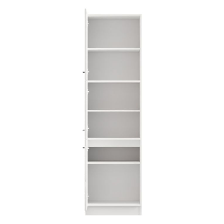 Dispensa da Cucina Bianco Lucido Bianco Opaco 6 Ripiani Apertura Battente 60x58x214h cm, 2 Ante - Cochem
