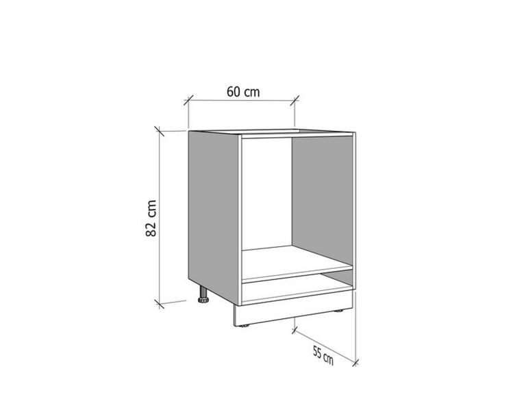Dispensa da Cucina Bianco Nero un Cassetto un Ripiano 60x55x82h cm, Apertura Scorrevole - Palmiano