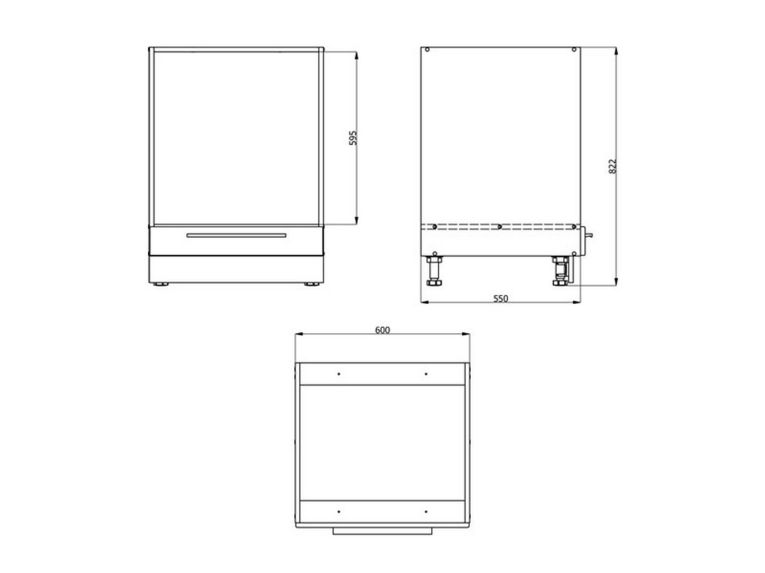 Dispensa da Cucina Bianco Nero un Cassetto un Ripiano 60x55x82h cm, Apertura Scorrevole - Palmiano