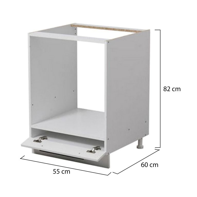 Dispensa da Cucina Bianco Nero un Cassetto un Ripiano 60x55x82h cm, Apertura Scorrevole - Palmiano