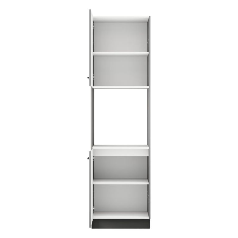 Dispensa da Cucina Grigio Nero 5 Ripiani Apertura Battente 60x58x214h cm, 2 Ante - Mogan